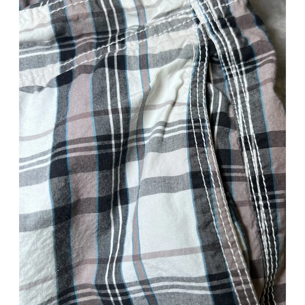 Old Navy Plaid Shorts Mens Size Large Mesh Liner Tie Front Summer‎ Vacation